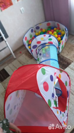 Палатка с туннелем и сухим бассейном (без шариков)