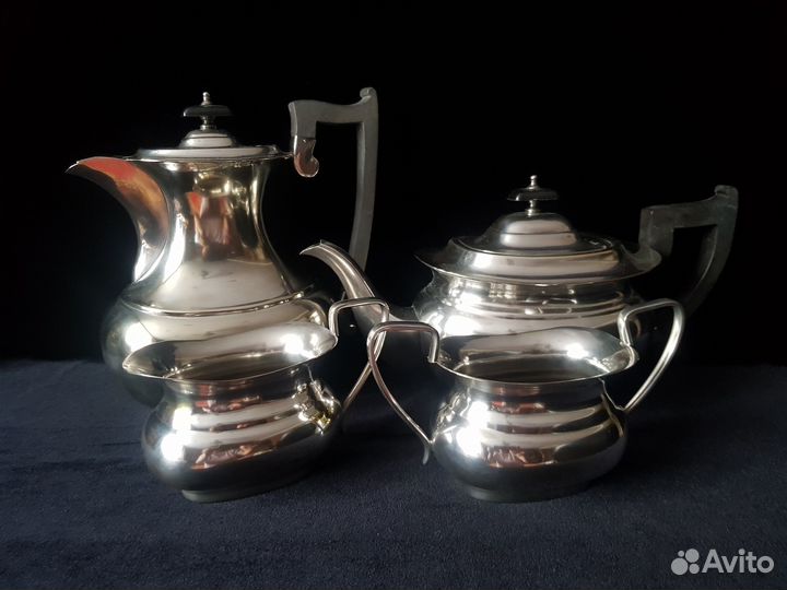 Чайный кофейный сервиз. Англия. Посеребрение