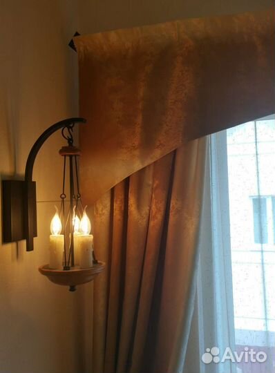 Шторы золотистые с градиентом