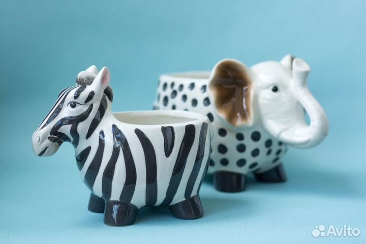 Зебра Керамическое кашпо Сафари горшок для цветов