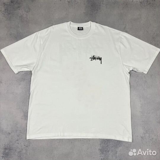 Stussy Fuzzy Dice Logo T-Shirt White футболка