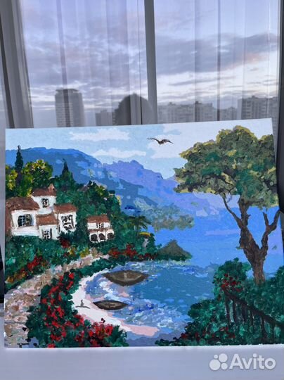 Картина маслом на холсте пейзаж, море