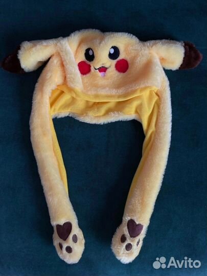 Шапка Пикачу детская подростковая со светодиодами