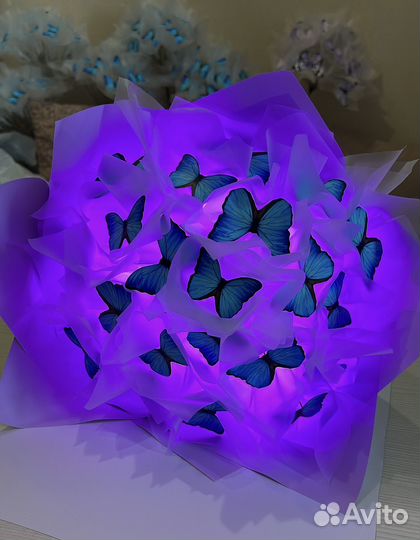 Букеты из бабочек,бабочки в коробке-аквариуме