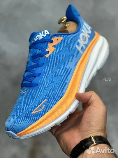 Hoka clifton 8 беговые голубые разм. 43