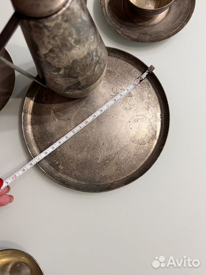 СССР, набор кофейный, мельхиор,золочение,патина