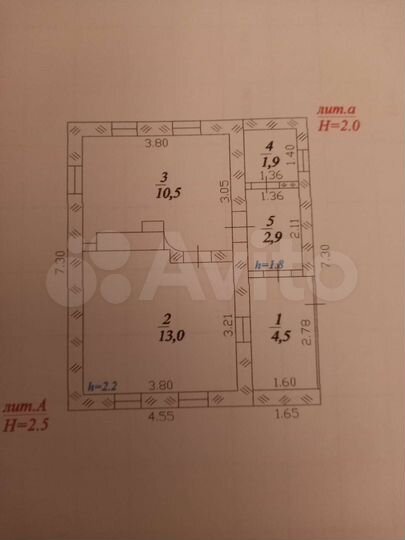 Дом 30 м² на участке 13,5 сот.