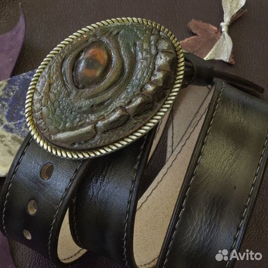 Мужской ремень. Кожа буйвола. Ручная работа