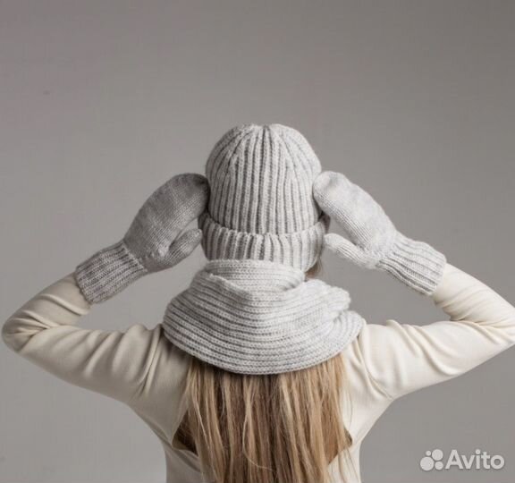 Шапка снуд и варежки