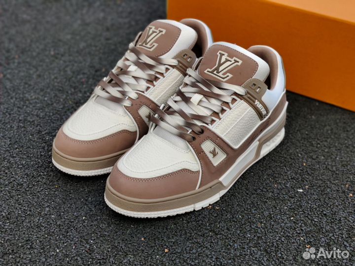 Мужские кроссовки Louis Vuitton Trainer коричневые