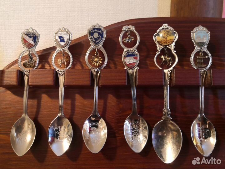 Набор антикварных коллекционных ложечек + панно №5