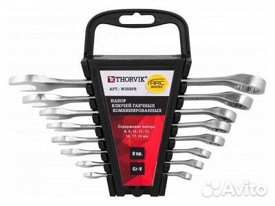Набор ключей комбинированных 6-19 мм, 8 предметов