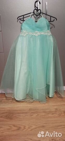 Платье вечернее для девочки 8-12 лет мятное