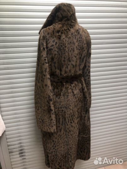 Искусственная шуба длинная леопардовая