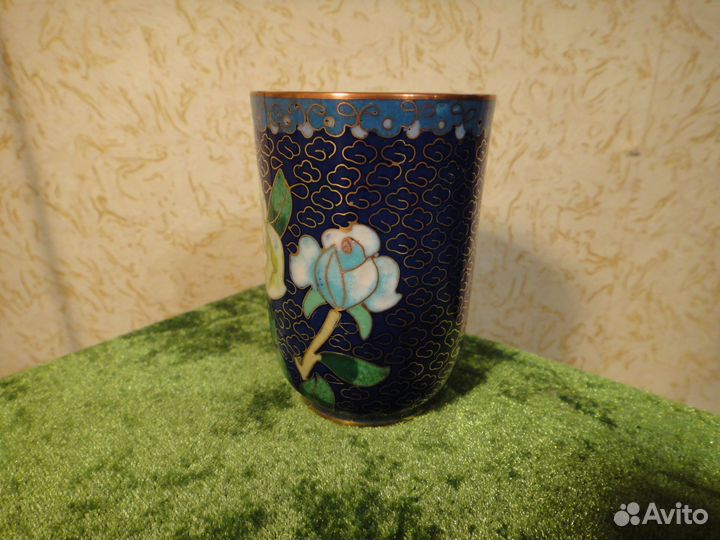 Рюмка Медная Старинная Горячая Эмаль Клуазоне
