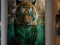 Картина маслом с животными Зеленоглазый тигр