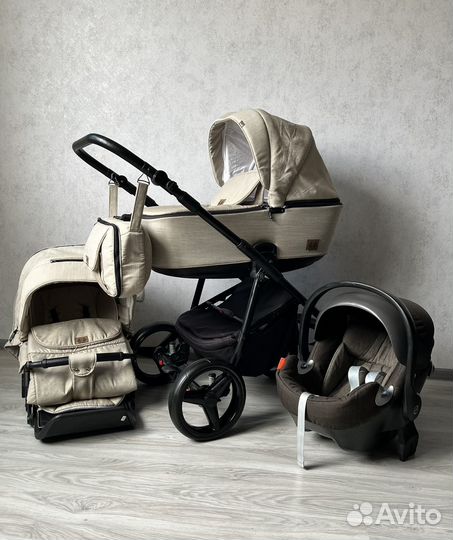 Коляска 3 в 1 Adamex Reggio+Cybex Aton Q Plus