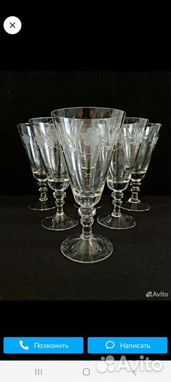 Винтажные фужеры Чехия,Гусь-Хрустальный