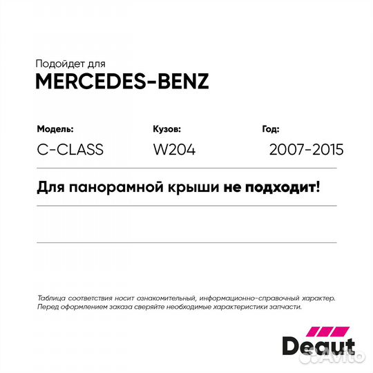 Заглушка молдинга крыши для Mercedes W204 / C204