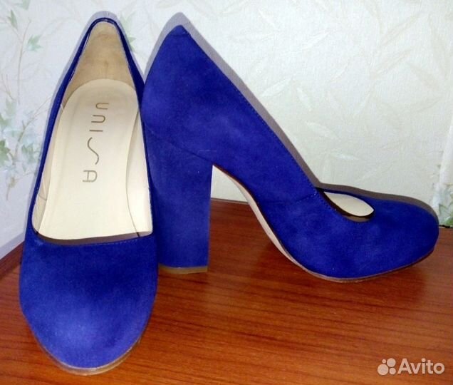 Туфли женские Unisa синие замшевые 38,5 размер
