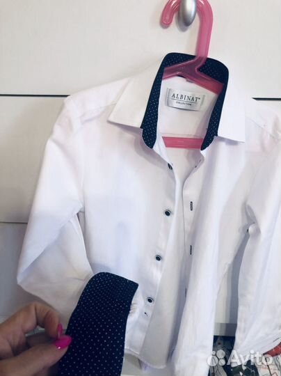 Рубашка белоснежная р134 для мальчика