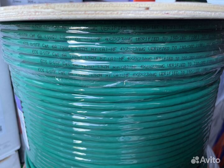 ECS U/UTP Cat 6A lszh нг(A) -HF 4х2х23AWG Зеленый