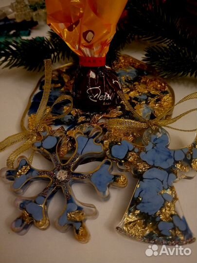 Елочные игрушки из эпоксидной смолы