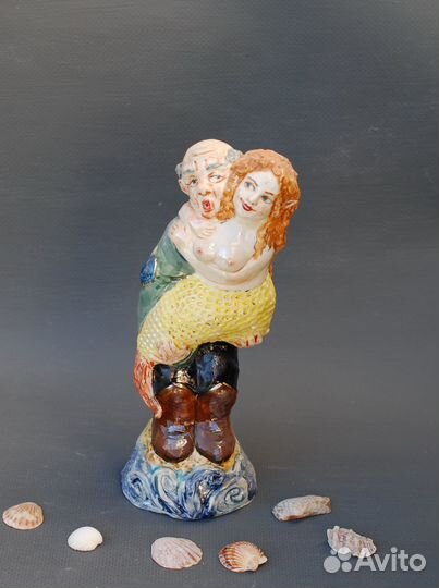 Рыбак и Русалка Статуэтка фарфоровая
