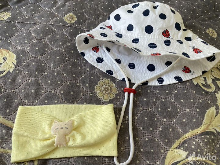 Панама и повязка на голову для девочки
