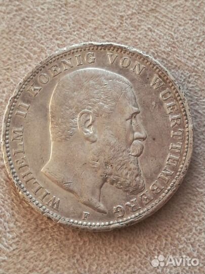 Монета Германия 3 марки 1911год