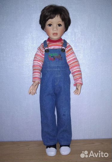 Кукла мальчик фарфор на каркасе от Linda Mason