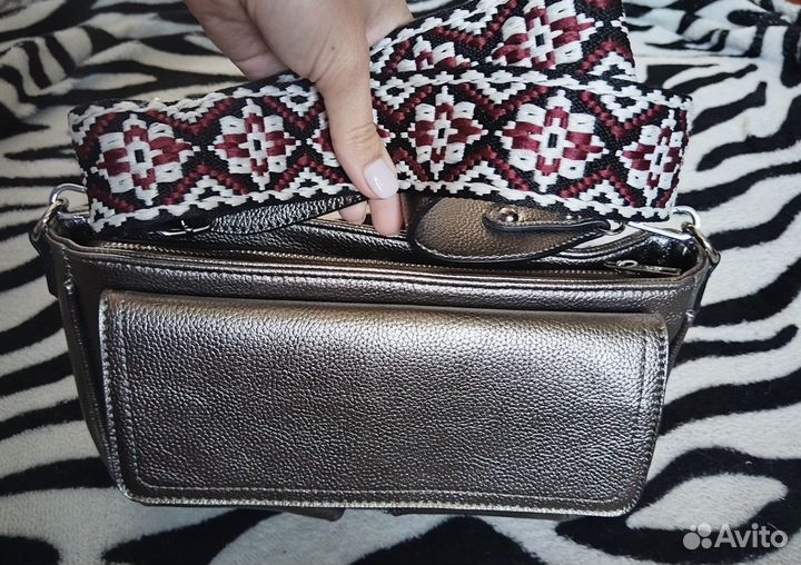 Новая сумка серая бронзовая женская