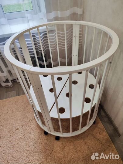 Детская кроватка трансформер круглая 