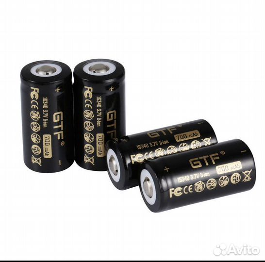 Аккумулятор-4 шт 16340/cr 123/ GTF 700 mAh