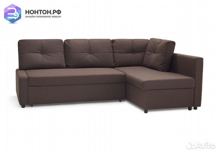 Диван угловой дельфин Поло кофейный