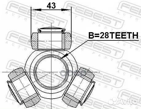 Трипоид 28x43.1 ford mondeo CA2 2007- 2116-ca22