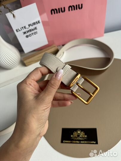 Ремень miu miu замша