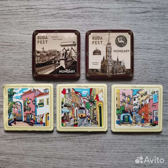 Подставки под кружку 5 шт Будапешт Лиссабон