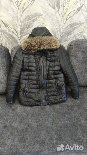 Кожаная дубленка мужская 50