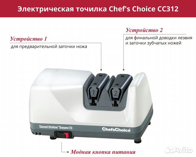 Точилка электрическая CC312, Chef'sChoice, США