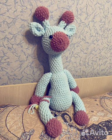 Мягкая вязанная игрушка жираф