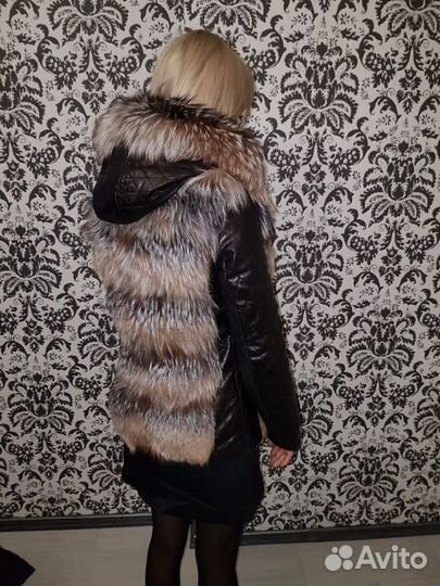 Кожаная куртка с мехом