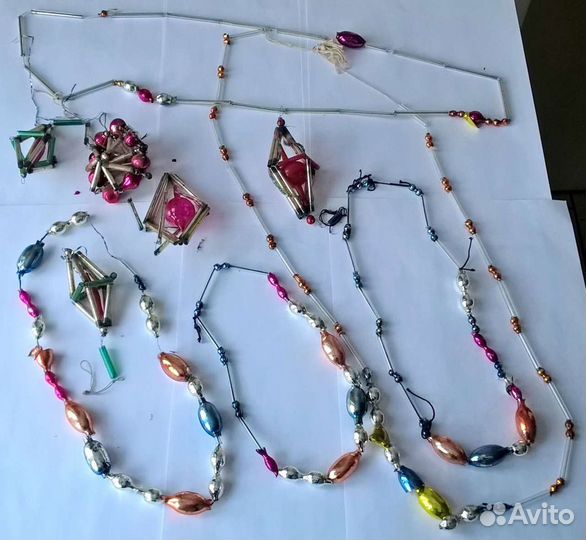 Ёлочные игрушки СССР стеклярус