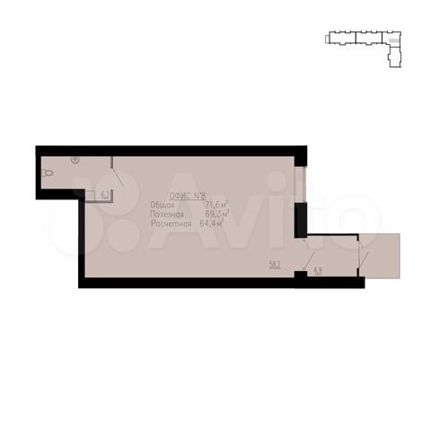 Свободного назначения, 69.3 м²