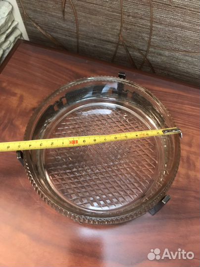 Вазoчка-кoнфеТница стекло металл СССР