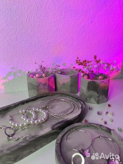 Декоративная подставка, поднос из гипса