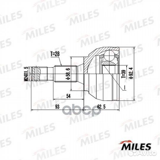 Шрус citroen c5 peugeot expert 07- нар. Miles 1533