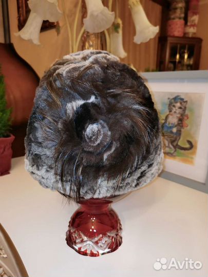 Шапка вязаная из кролика