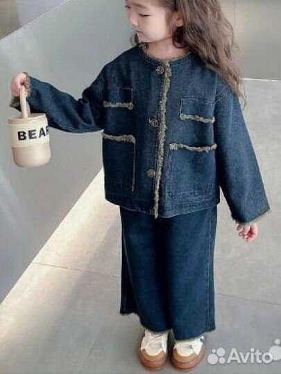 Джинсовый костюм для девочки 110 116