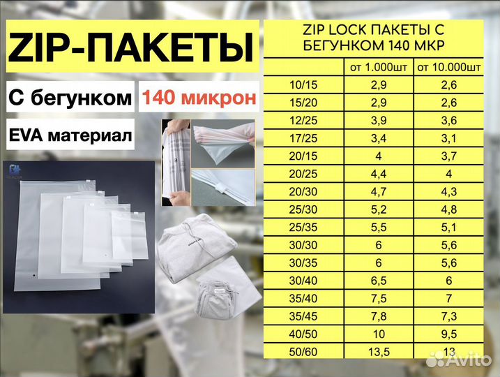 Пакеты зип лок с бегунком (зиплок, ziplock)